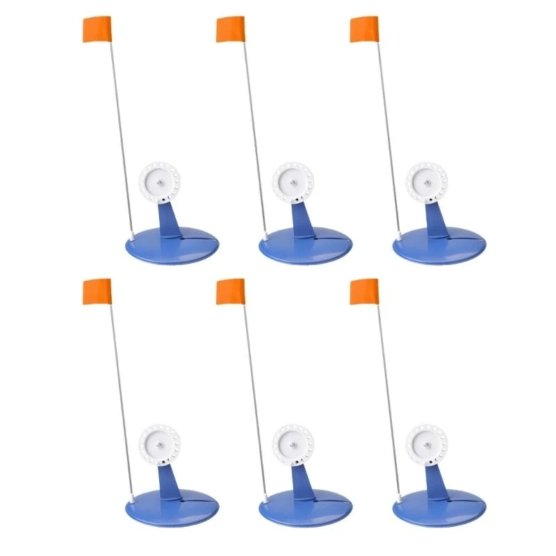 6pcs Gelo Pesca Dicas gelo Bandeiras pesca Indicadores Inclui bandeiras e bolsa armazenamento para entusiastas da pesca