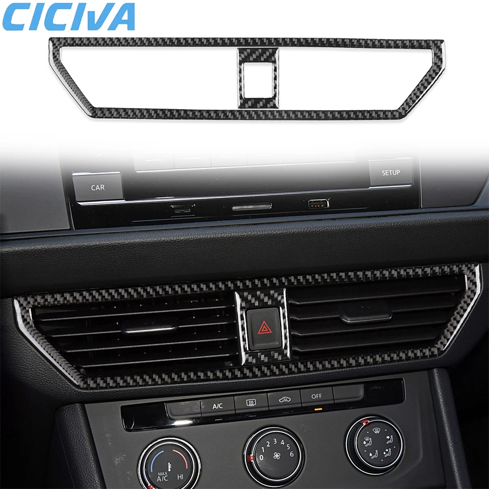 

Soft Carbon Fiber Central control air outlet set Frame Trim Stickers For Volkswagen Sagitar 2019-2023 Car Interior Accessories