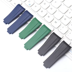 20mm Fluorine rubber strap Belt Watchband For Rolex Watch Strap For RX Submariner GMT OYSTERFLEX Daytona Bracelet Men