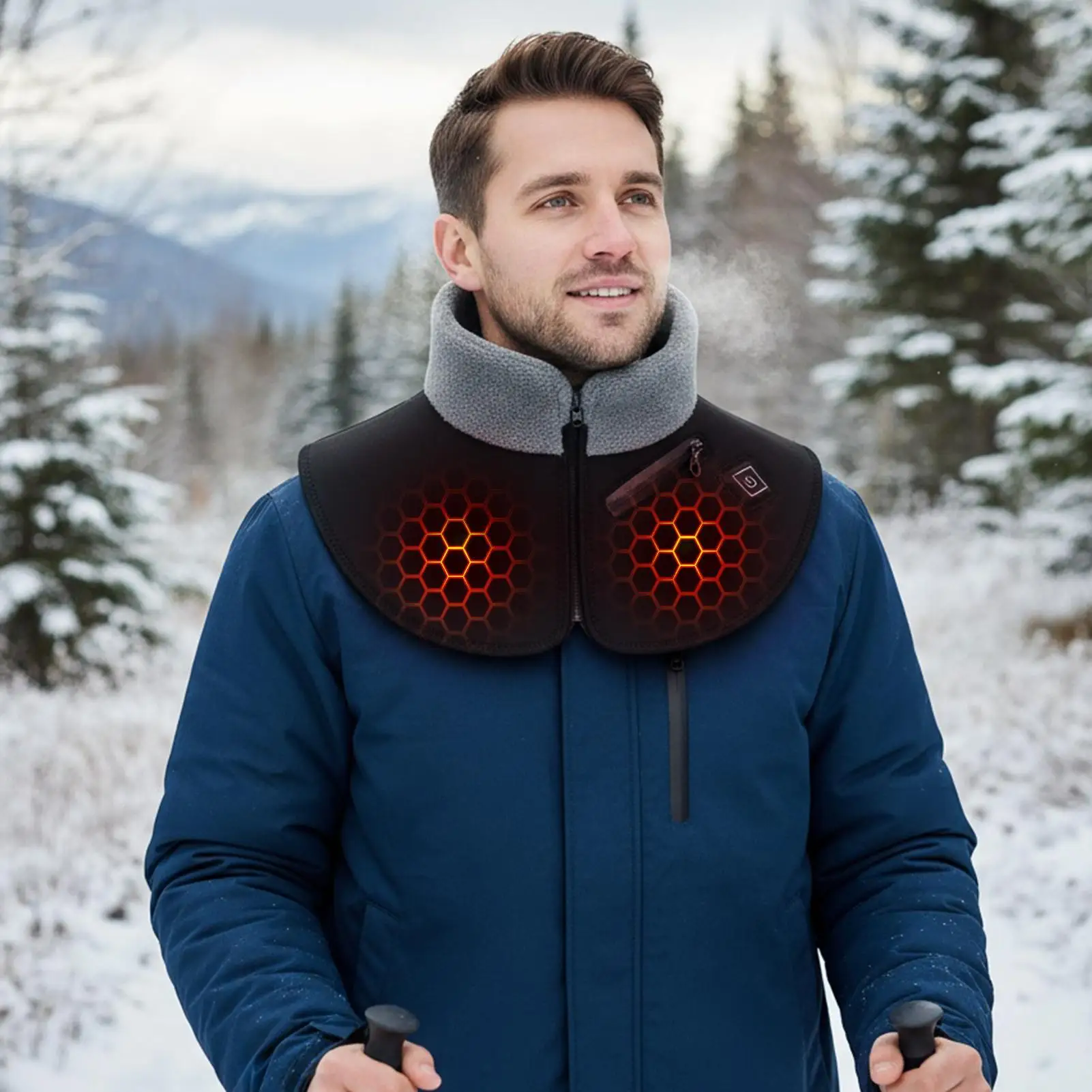 

Neck And Shoulder Heat Wrap Electric Warmer Brace 3 Level Fast Heating Pads For Women Elderly Home Workplace Daily Relaxation