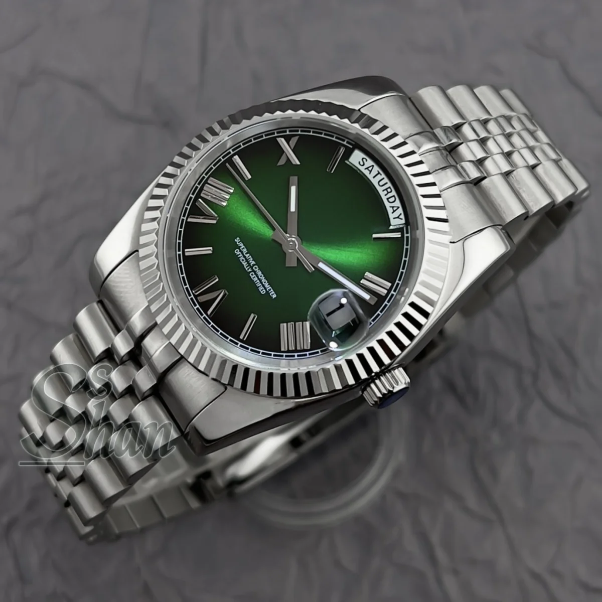36MM/39MM men's Miyota8285 luxury mechanical automatic watch Roman scale dial sapphire glass grooved bezel stainless steel strap