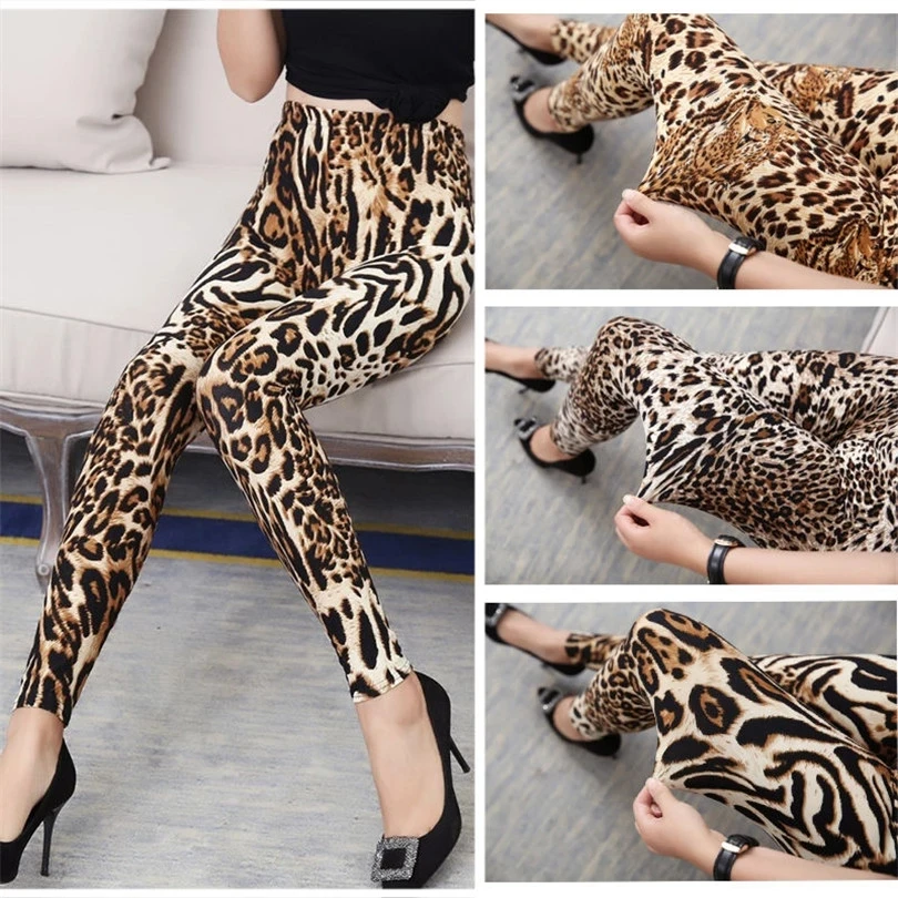 Leopardo Impresso Leggings para Fitness, Calças Push Up Jogging, High Waisted Sportswear, Roupas de Ginásio, Calças Sexy, Roupas Activewear