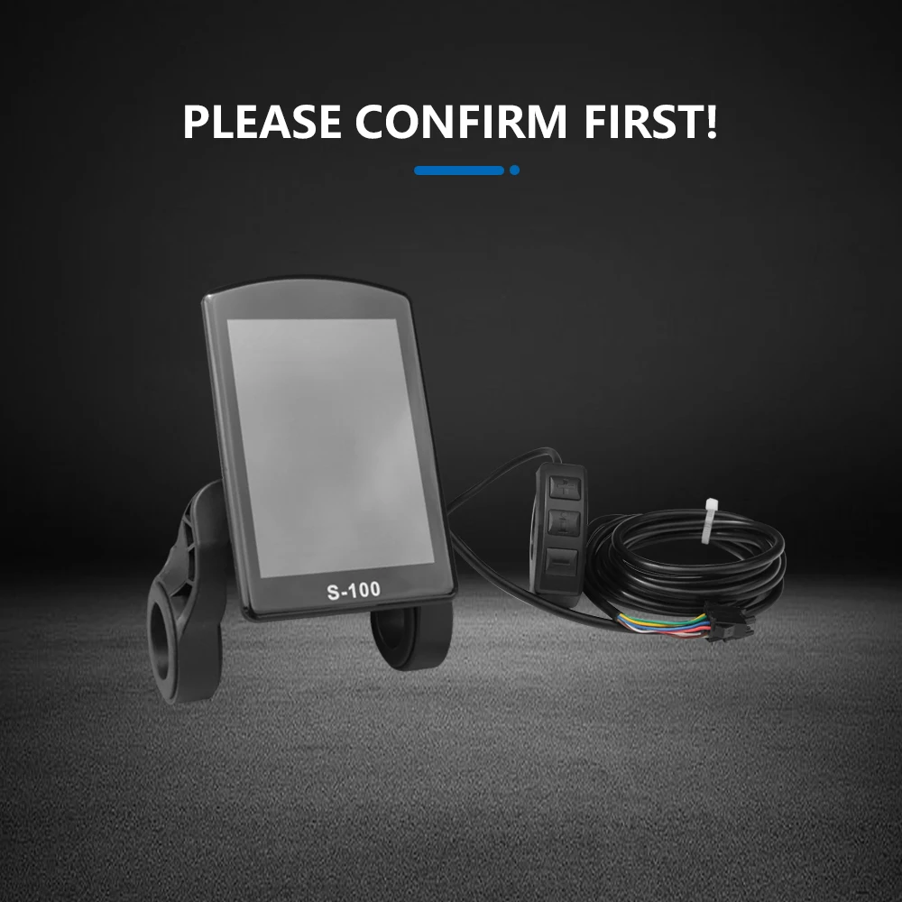 Electric Bike intelligent Display S-100 Colorful LCD Display UART2 Protocol 24V-72V SM/Waterproof Connection Plug