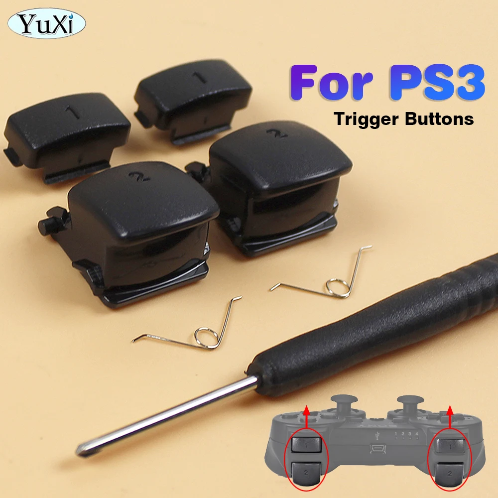 

1Set For PS3 Trigger Button L1 R1 L2 R2 Key Springs Kit For PlayStation 3 Gamepad Controller Black Replacement Accessories