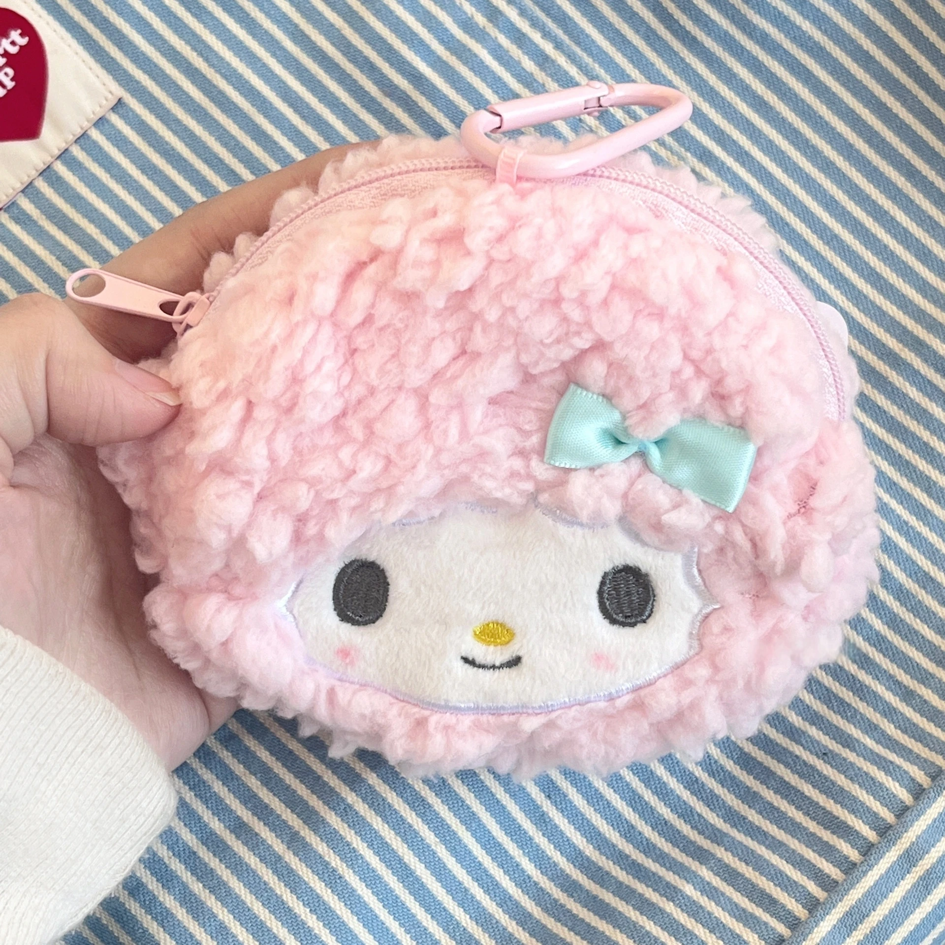 Linda cartera de Piano de dibujos animados Hello Kitty Kuromi Cinnamoroll, cartera de almacenamiento de felpa, bolsa de maquillaje, regalo para niñas