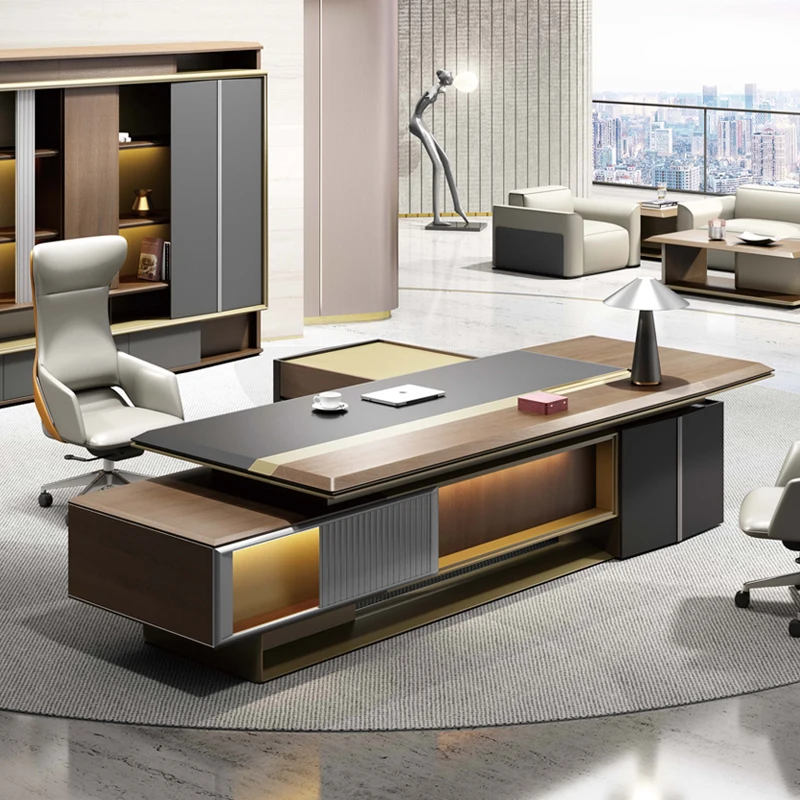 Fashion luxury desk Modern luxury solid wood boss table