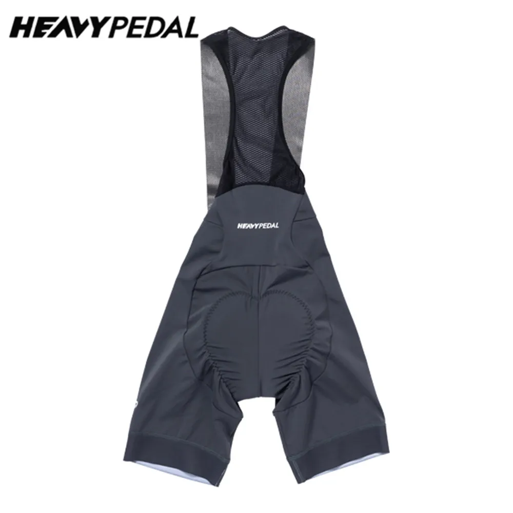Heavypedal Men Cycling Bib Shorts Gray&Black 20D Gel Pad Mountain Bike Shorts High End Outdoor Breathable Bike Tight Knicker
