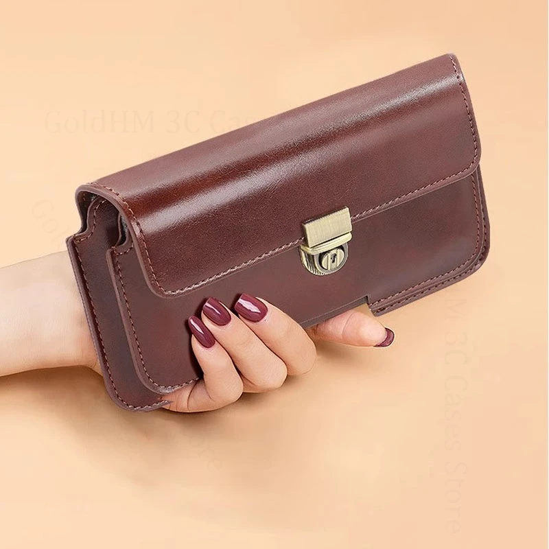 

Dual Layers Leather Phone Pouch Case For Infinix Note 50s 50X 5G Plus Belt Holster Waist Bag For Infinix Note 50 30 40 Pro Plus