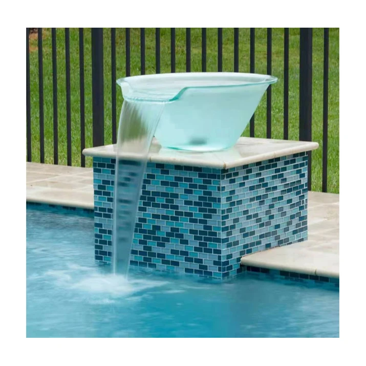 

Frosted glass fountain led magic water bowl for pool decoration