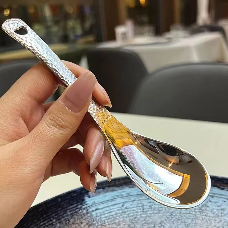 Stainless Steel Soup Spoon Deepen Large Capacity Spoon Silver Mirror Polished Flatware Soup Rice Home Kitchen Tableware