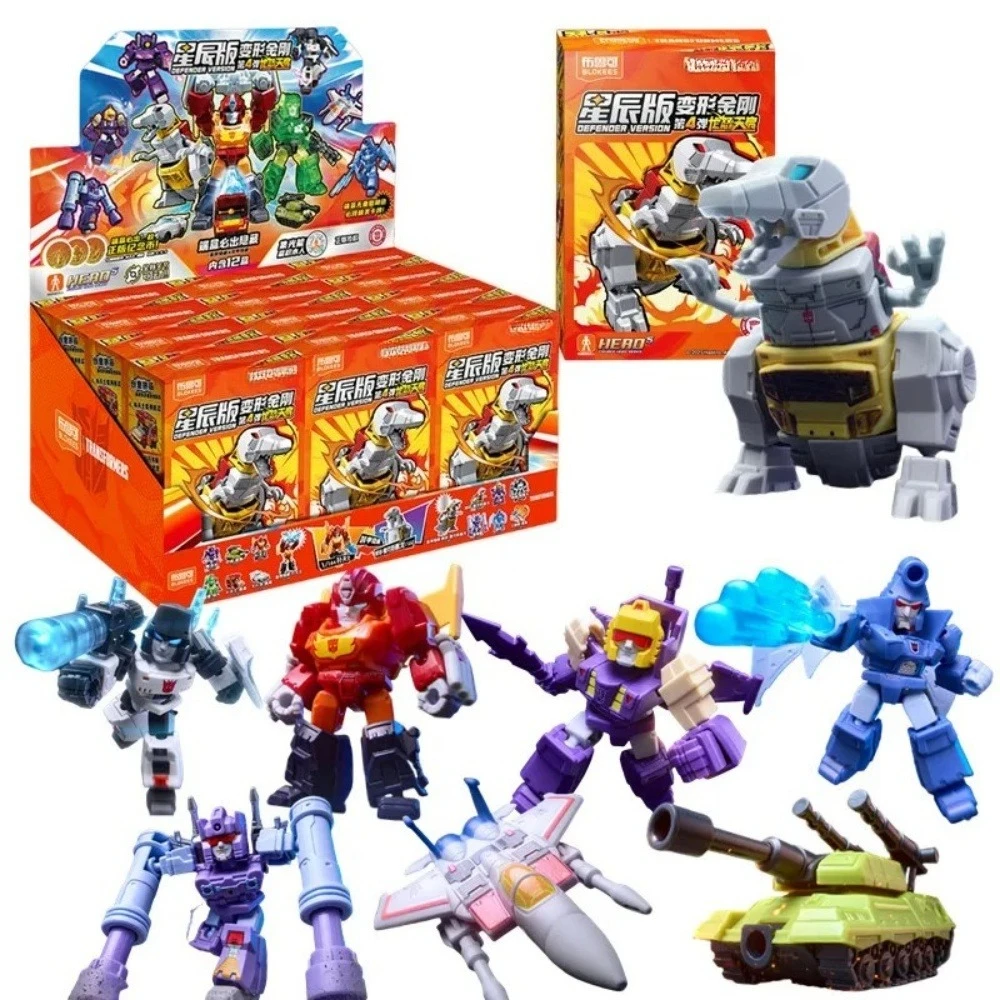 

1/12 шт. Defender 4 трансформер строительный блок 5,5 см Grimlock Starscream Rumble Megatron Scourge робот фигурка игрушка для сращивания