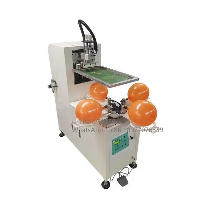 Automatic Inflatable Four-station Balloon Printing Machine Automatic Rotating Monochrome Balloon LoGo Screen Printing Machine