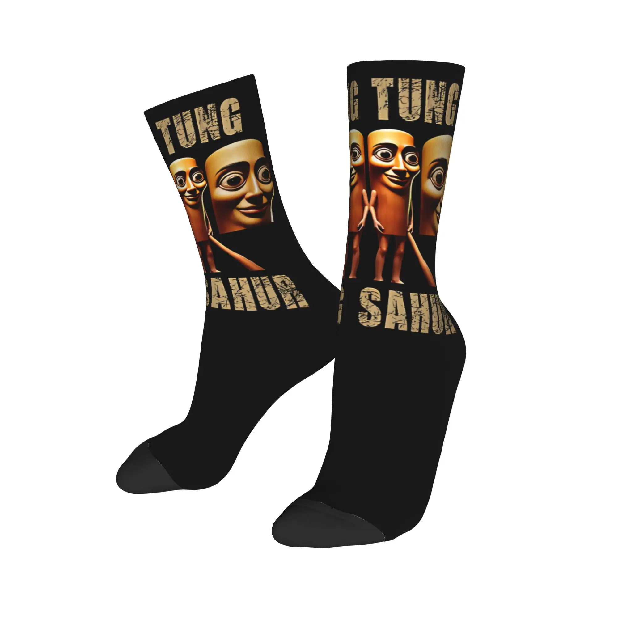 

Custom Funny Printing Italian Tung Tung Tung Sahur Socks for Women Men Stretch Summer Autumn Winter Brainrot Crew Socks