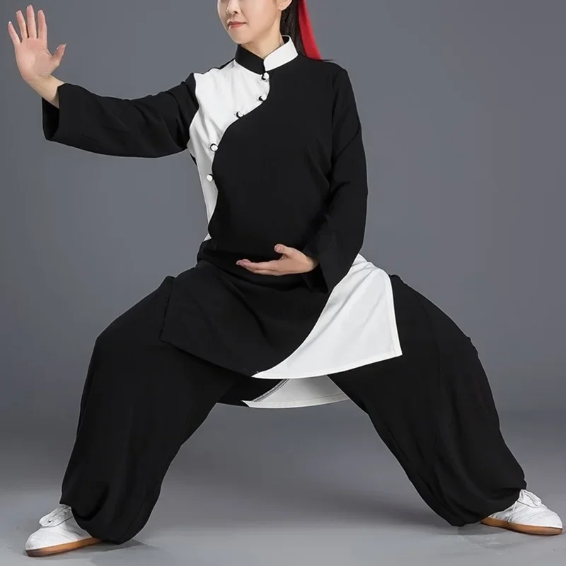Uniforme tradicional chino de manga larga para mujer, uniforme de Kungfu, uniforme de Tai Chi, ropa de ejercicio, Wushu, 12445