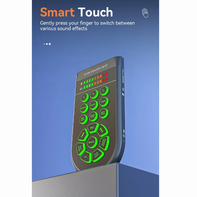 AS95-Z8 Bellissimo cambio vocale portatile Interfaccia USB - Tecnologia chip DSP per giochi, streaming, karaoke-Suono multi-regione Qu