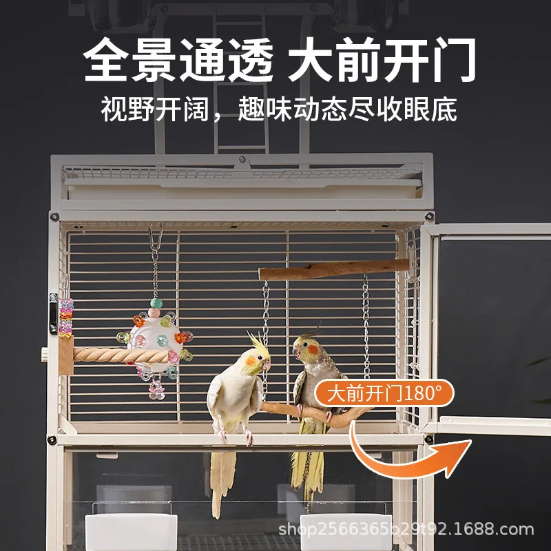 

Panoramic Hengsi Villa Parrot Bird Cage Monk Little Sun Xuanfeng Special Splash-proof Household Landscape Bird Cage Large