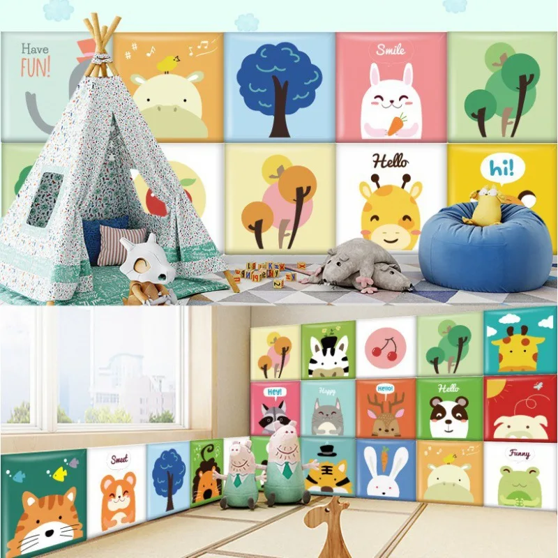 Safety Kids Room Wallpaper, Espuma 3D Sin Residuos, DIY Brick Textured Padding for Bedroom Decoración Infantil pegatina de pared