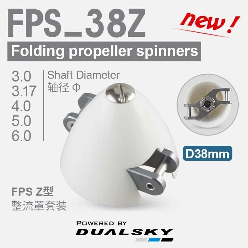 DUALSKY FPS Folding Propeller Cover 38mm 3/3.175/4/5/6mm Shaft Spinner for German Aero Naut CAM F5K F5J P5B RC Gliders​ Airplane