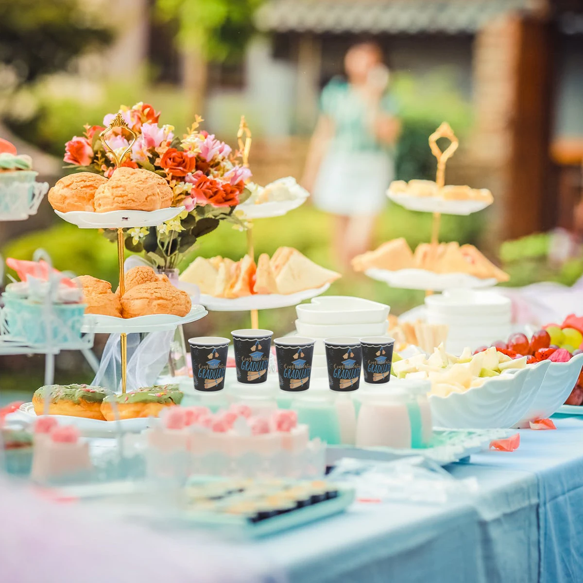 

24 шт., набор бумажных стаканчиков, одноразовая посуда, набор для выпускников, товары для вечеринок, детские украшения, экологически чистые горячие и холодные напитки