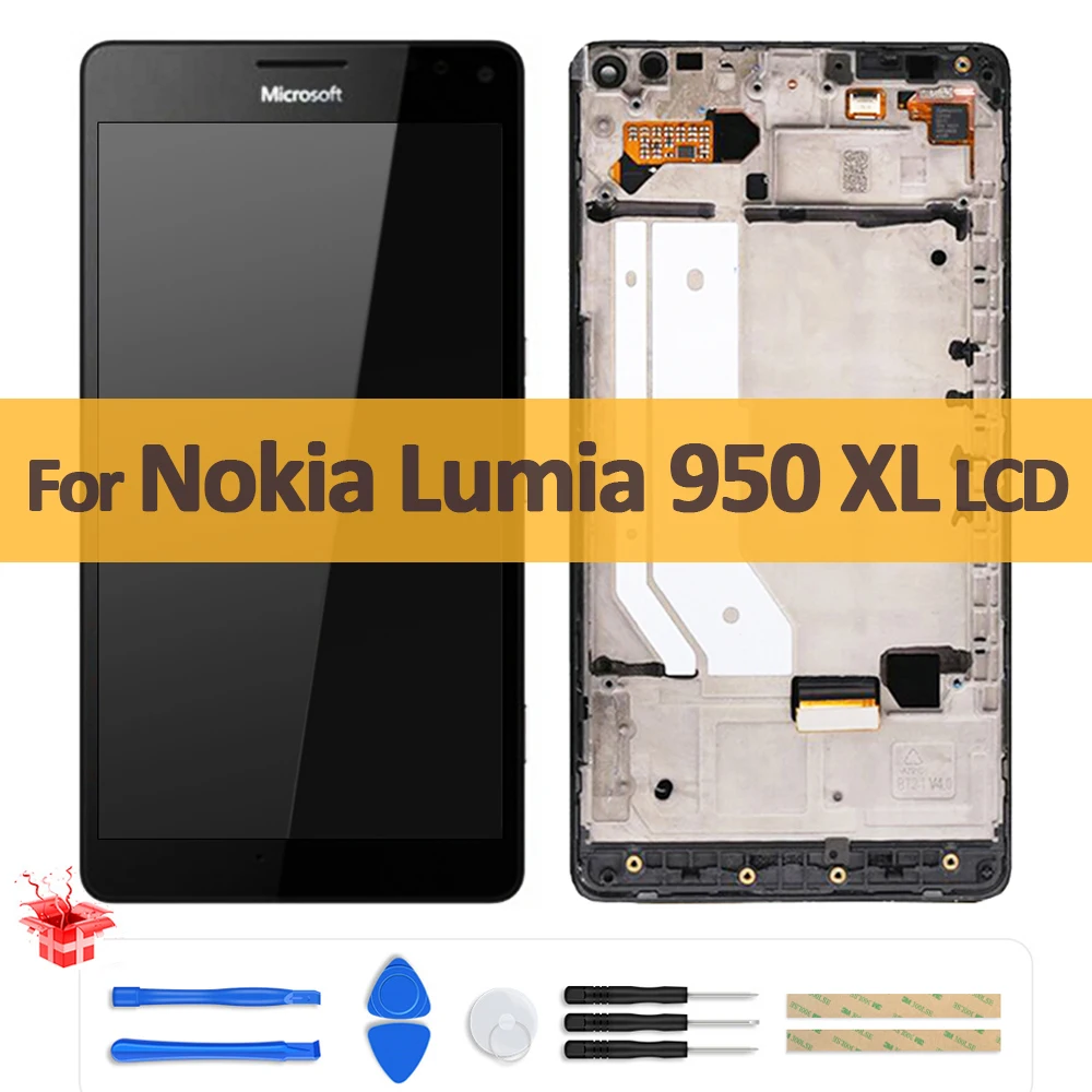 

5.7" Original AMOLED For Microsoft Nokia Lumia 950 XL RM1116 RM1100 LCD Display Touch Screen Digitizer Panel Assembly with Frame