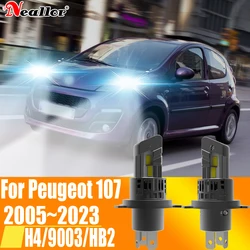 2pcs H4 HB2 9003 Led Headlight Canbus No Error Car Bulb High Power White Fog Light Diode Lamp 12v 55w For Peugeot 107 2005~2023