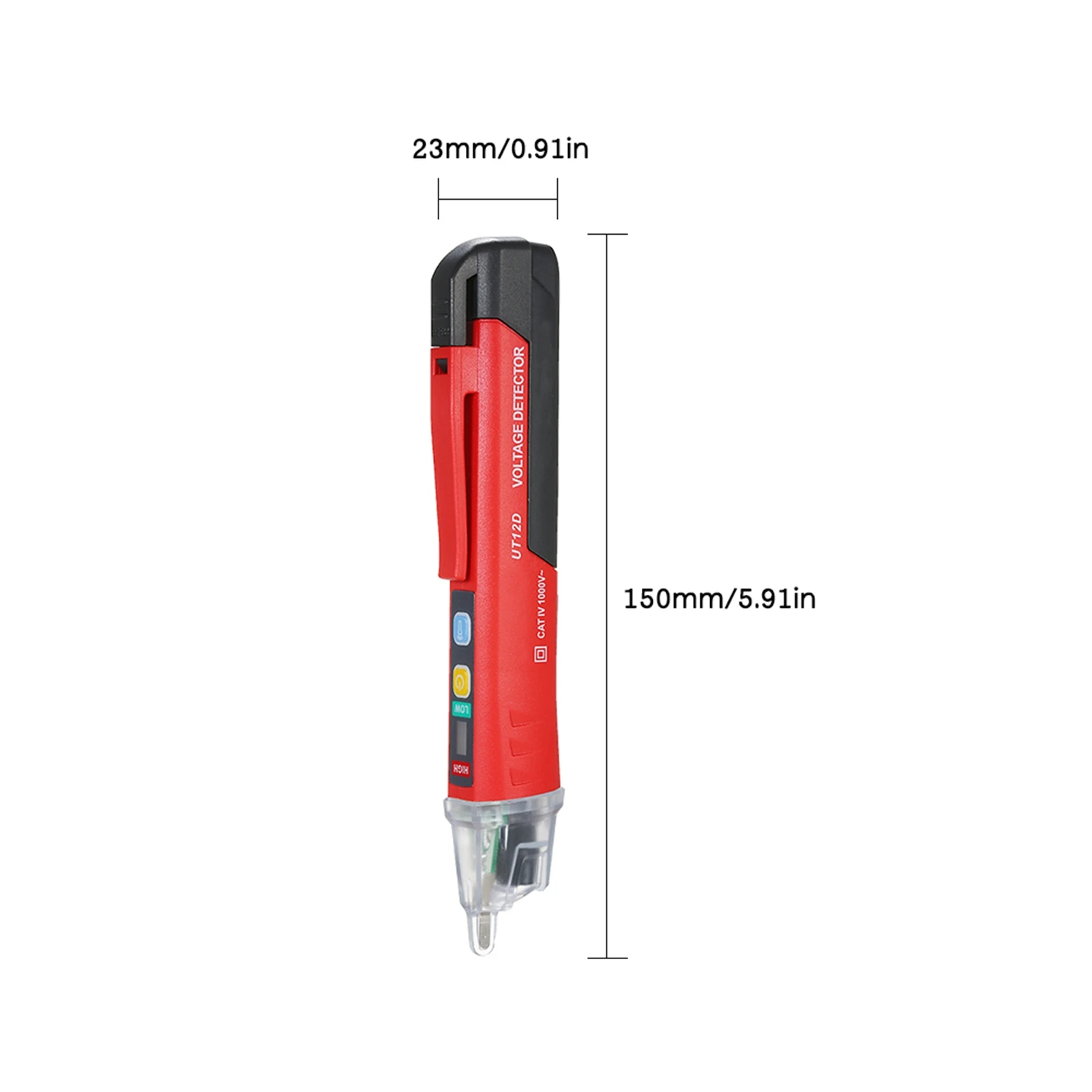 V ~ Detector de alerta UNI-T Probador de voltaje CA portátil sin contacto en forma de bolígrafo con sonido y linterna LED y detector de alarma de luz