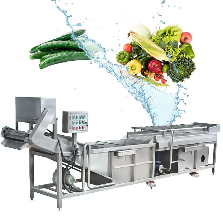 Automatic Continuous Fruit Vegetable Bubble Washing Machine and Sorting Machine Vegetable Washing Machine