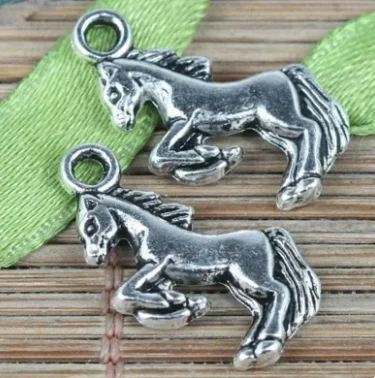 20pcs 12*18mm Alloy matel tibetan silver  running horse pendants HWEF0339 Charms