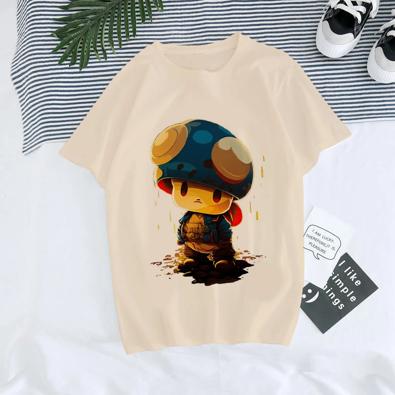 Mushroom Dark Academia Frog T Shirt Women Mushroom Casual Harajuku Tshirt Unisex Kawaii Summer Tops Cartoon Y2k Tee Shirt Female