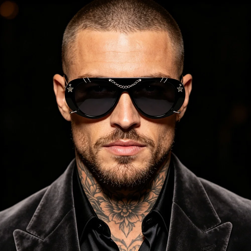 Punk Cyberchain Star Sunglasses