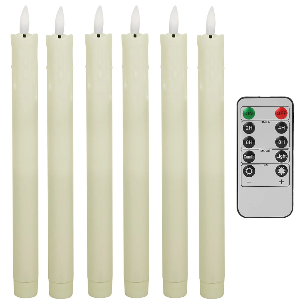LED Vlamloze Taper Kaarsen Flikkeren met 10-Key Afstandsbediening 11 "Batterij-aangedreven Ivoor Kandelaars Kerst Thuis Bruiloft Decor