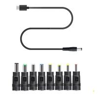 New TypeC To DC5.5/3.5 Charging Line Round Hole PD Decoy Line Multi-Function PD12v Fast- Charging Line 5.5X2.1MM 8 Plugs F19E