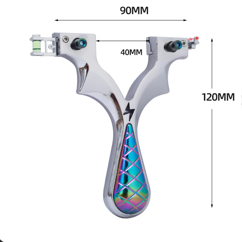 Outdoor Shooting Colorful Slingshot Metal Hunting Slingshot Beginner Slingshot Package High-Quality Rubber Band Catapult