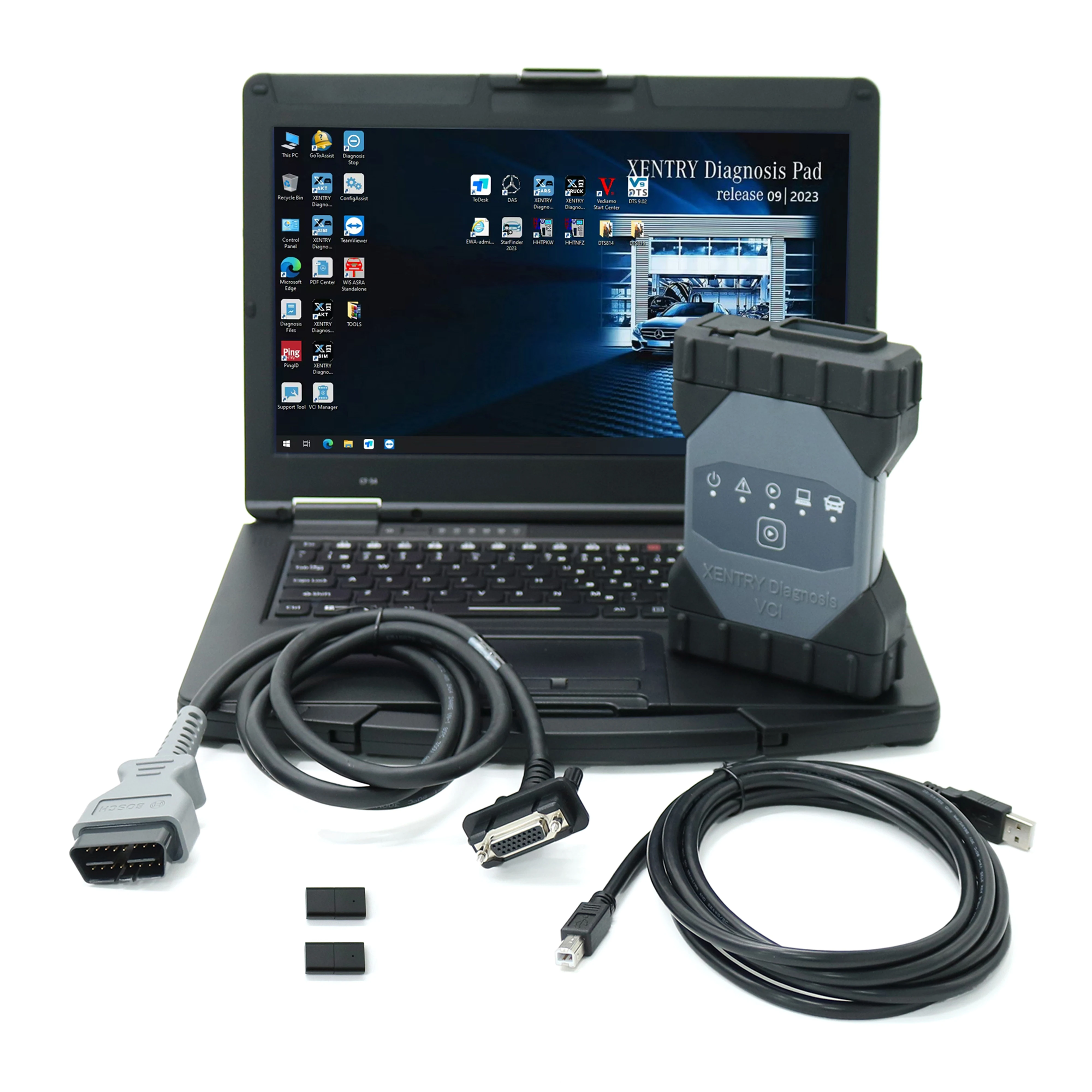 Original Benz MB Star C6 Diagnostic Tool Xentry Diagnosis VCI Multiplexer Full-System DoIP Repair Scanner with software laptop