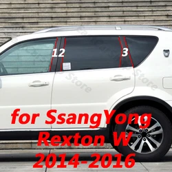 For SsangYong Rexton W 2014 2015 2016 Car B C Pillar Middle Central Column PC Window Decoration Strip Sticker Cover Accessories