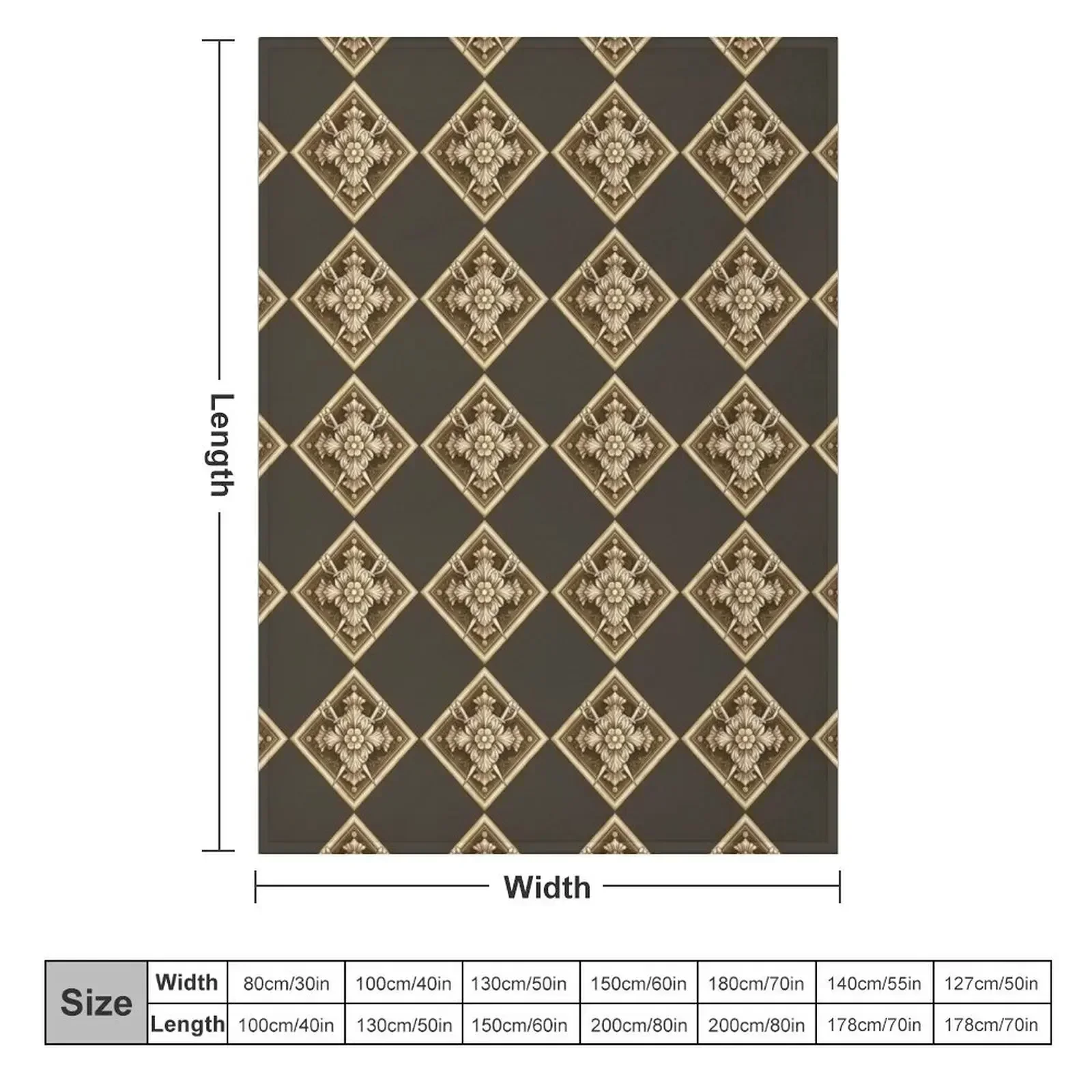 (Dark) House Dimitrescu Crest - Gold Throw Blanket couch cozy soft plush fuzzy picnic outdoor blanket