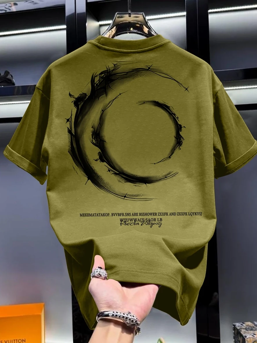 Outlet American Trendy Brand Cool Printed Short Sleeve T-Shirt Unisex Casual Versatile Base Shirt Summer Youth Active Style
