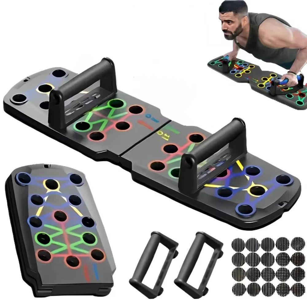 

22/28-in-1 Push-up Board Foldable with Tension Rope Home Exercise Equipment Adjustable Multifunctional Push Up Bar
