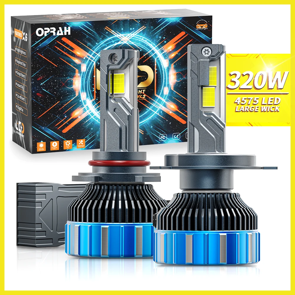 

Oprah High Power H7 LED H4 Headlight Car Light Assembly Canbus H11 9005 HB3 9006 HB4 Car Headlamp Lighting Kit 320W Super Bright