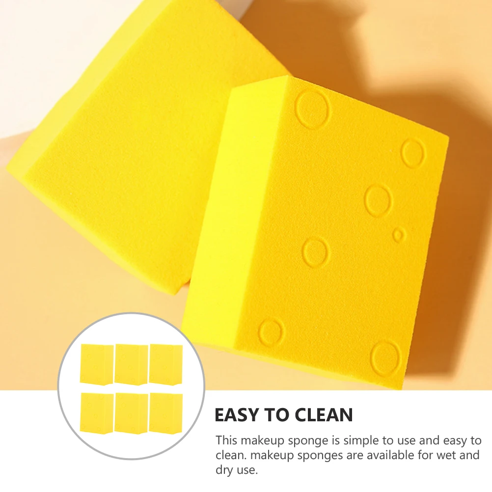 

6pcs Dry Wet Makeup Sponge Beauty Puff Foundation Blender Egg Sponges Tools Face Powder Even Finish Easy Clean