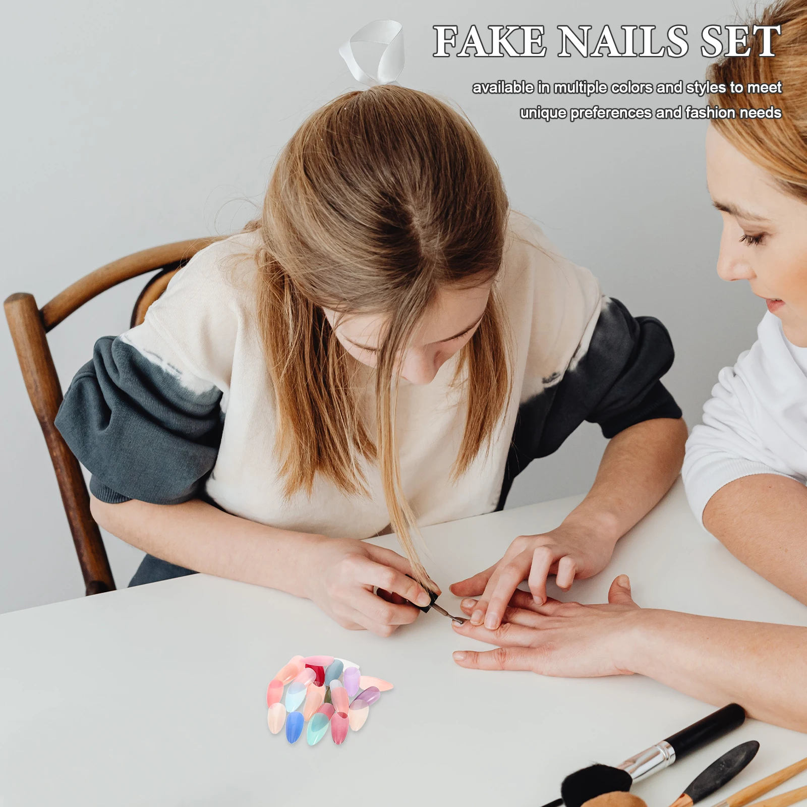 

Press On Nails Fake Short Artificial Nail Tips Bulk Full Cover Kit Stylish Decorative Nail Art Set For Women Replacement
