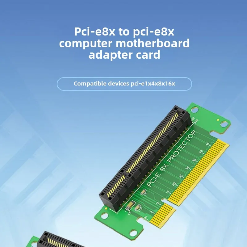 PCI-E x8 left steering card turns 90 degrees to the left, 1U height PCI-E 8x adapter card steering card