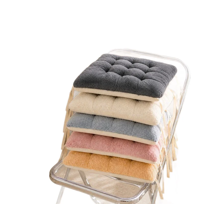 Simple plush thickened shaggy cushion for long sitting in office, chair pad for students in classroom, home floor and dining