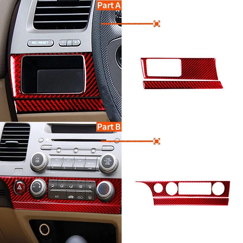 

3 шт., накладки на ручку кондиционера для Honda Civic 2006-2011