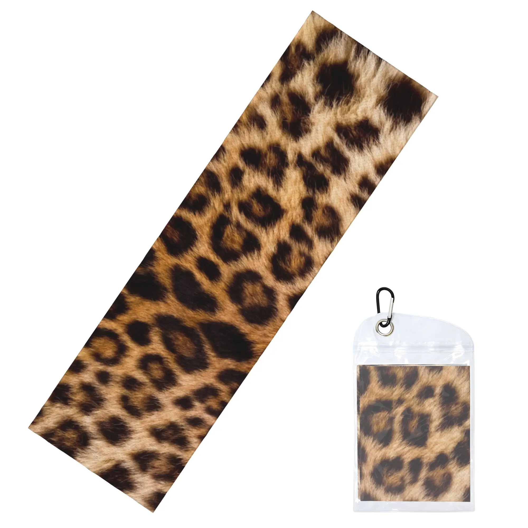 Leopard Print Pattern Cold Exercise Towel Face Towel Quick Dry  Shower Breathable Cold Towel