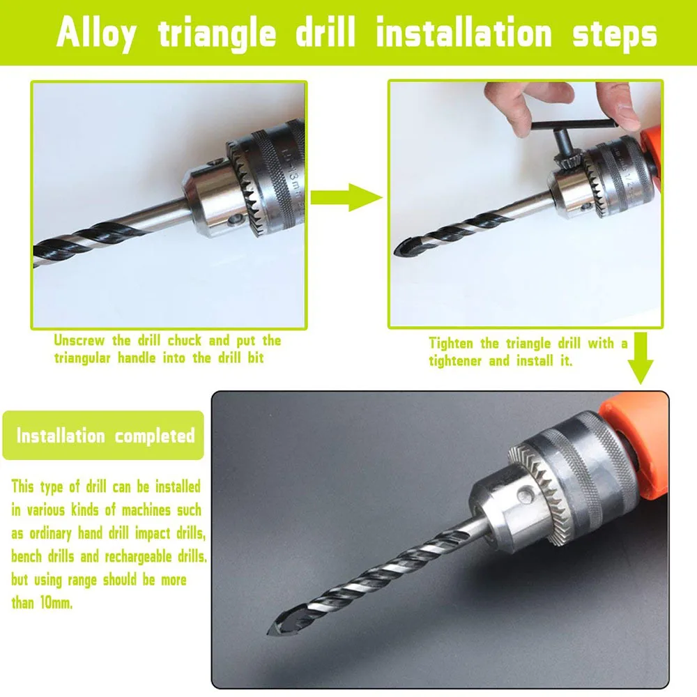 Juego de brocas múltiples para azulejos de cerámica, 6 uds., para azulejos, hormigón, ladrillo, vidrio, plástico y madera, punta de carburo de