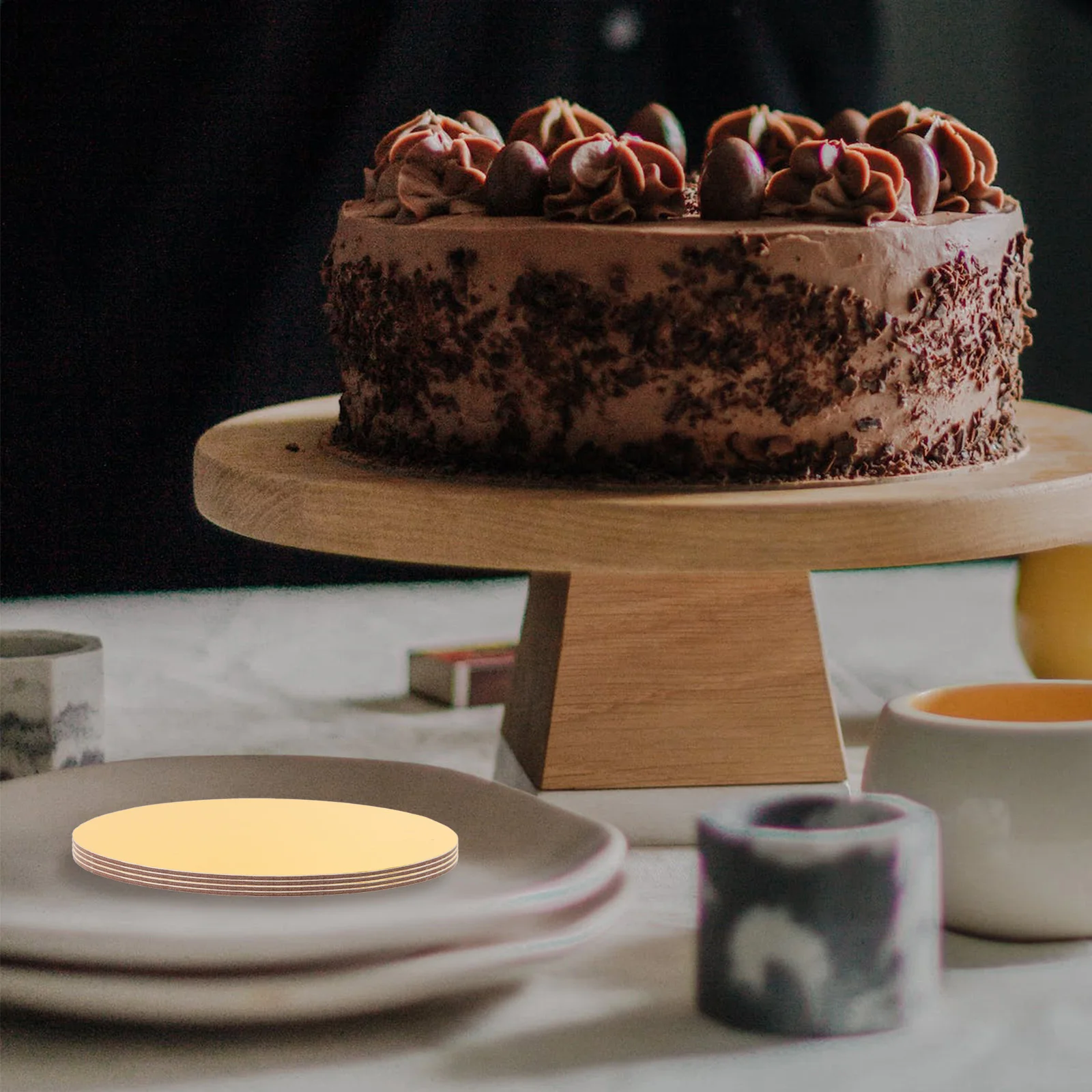 

20Pcs Dessert Display Boards Reliable Paper Cake Trays for Baking Party Accessories 10cm Round Cake Boards Party Accessories