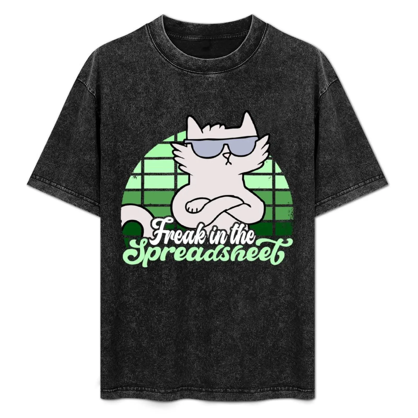 freak in spreadsheets excel cat accountant accounting gift T-Shirt cute tops essential t shirt mens graphic t-shirts funny