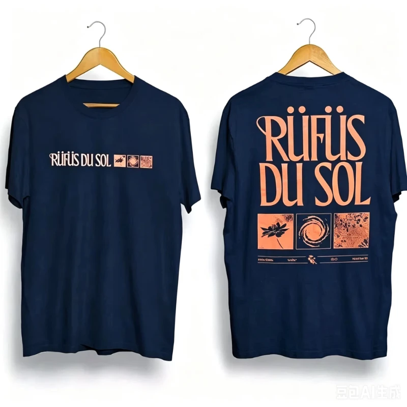 American Vintage Rufus Du Sol 2026 Konzert-Shirt Unisex Sommer Neue Streetwear Herren- und Damen-T-Shirt Bequem – Detail 8