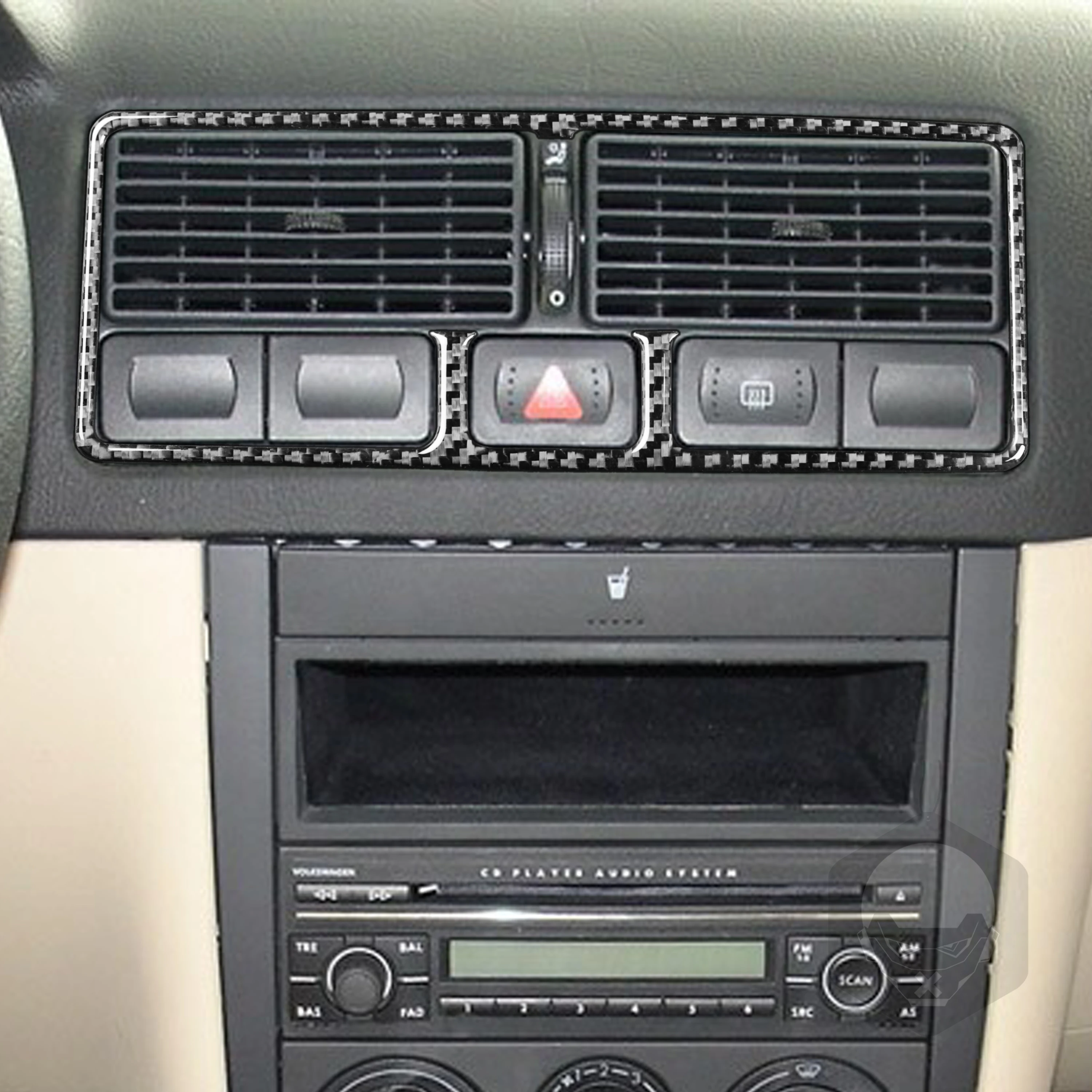 For VW Golf 4 MK4 1999 2000 2001 2002 2003 2004 Center Air Outlet Cover Real Carbon FIber Sticker Vehicle Interior Accessories - view 3